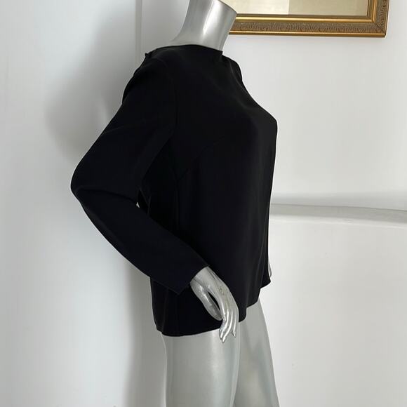 Valentino Black Long Sleeves Blouse Top  Size 10 Cowl And Bow back  Size 10 NWT - Picture 2 of 15